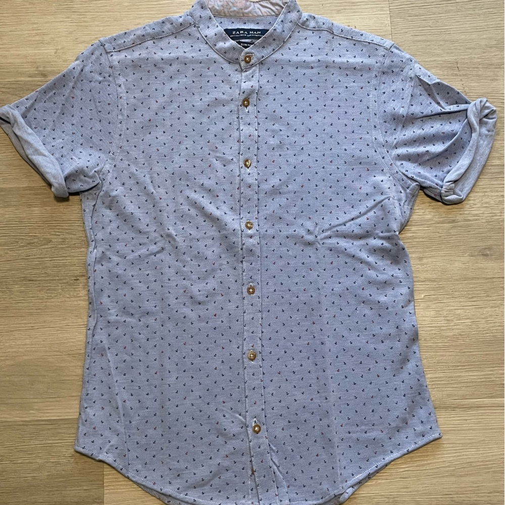 Zara Blue Casual Button Down Shirt